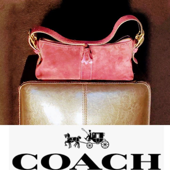 Coach Handbags - Coach Hampton Suede Demi Tassel Bag